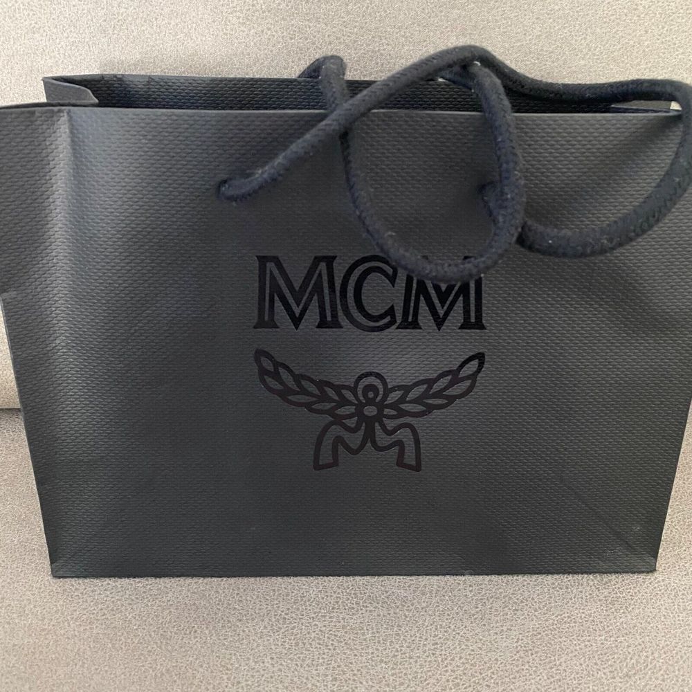 MCM Black Paper Gift & Shopping Bag with Rope Handle L 9.5" x H 7.5" x D 3.5"‎